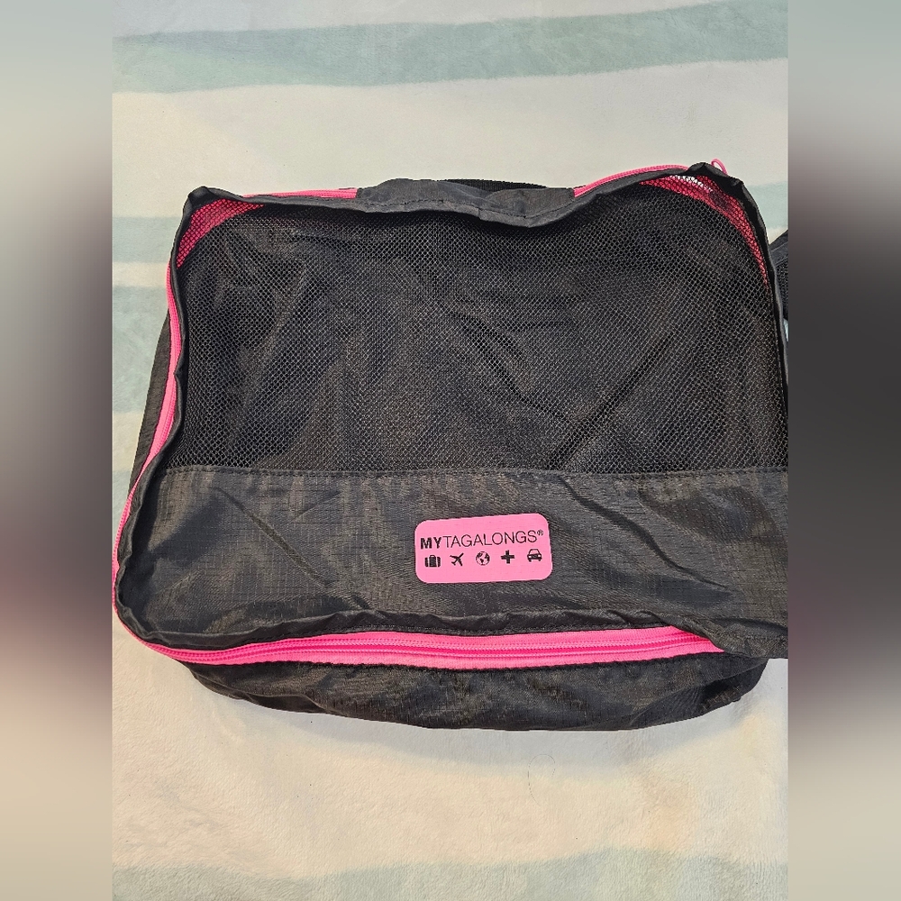 Mytagalongs Packing Pods (3) Black & Hot Pink Travel Bag